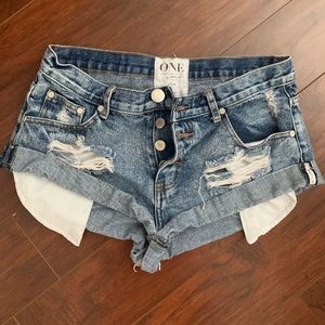 One teaspoon denim short shorts